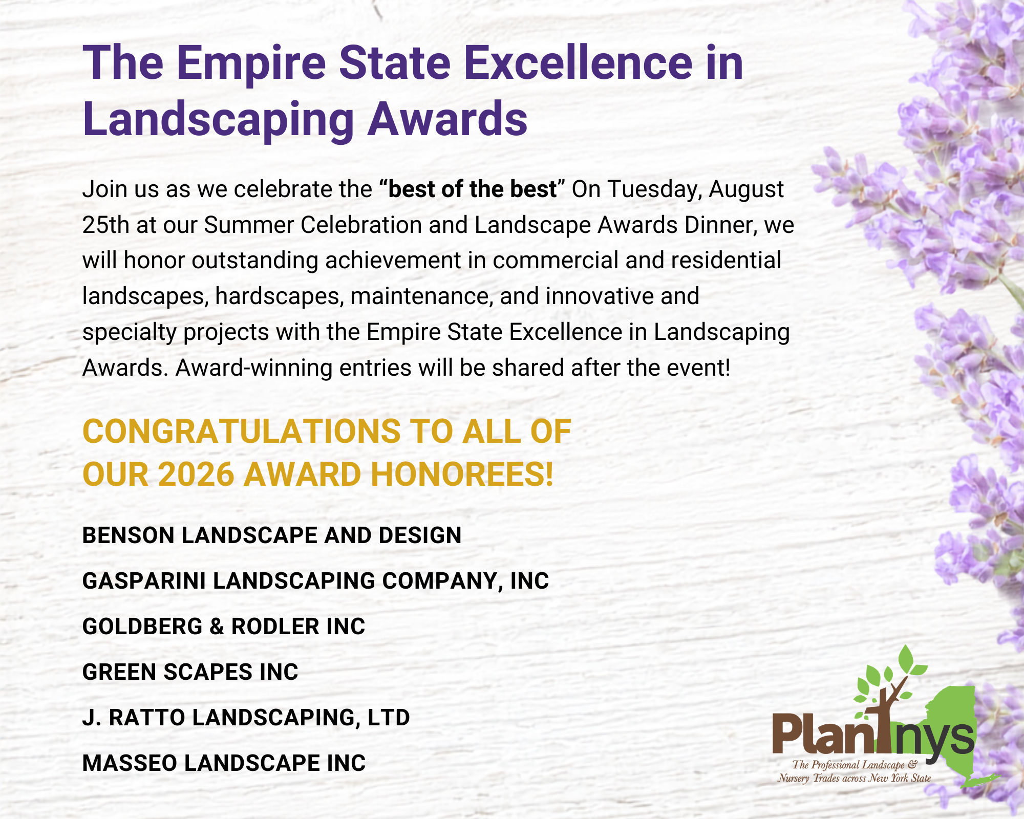 Landscape Award Winners